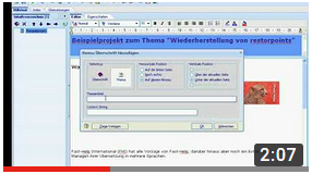 Wiederherstellung von Restorepoints